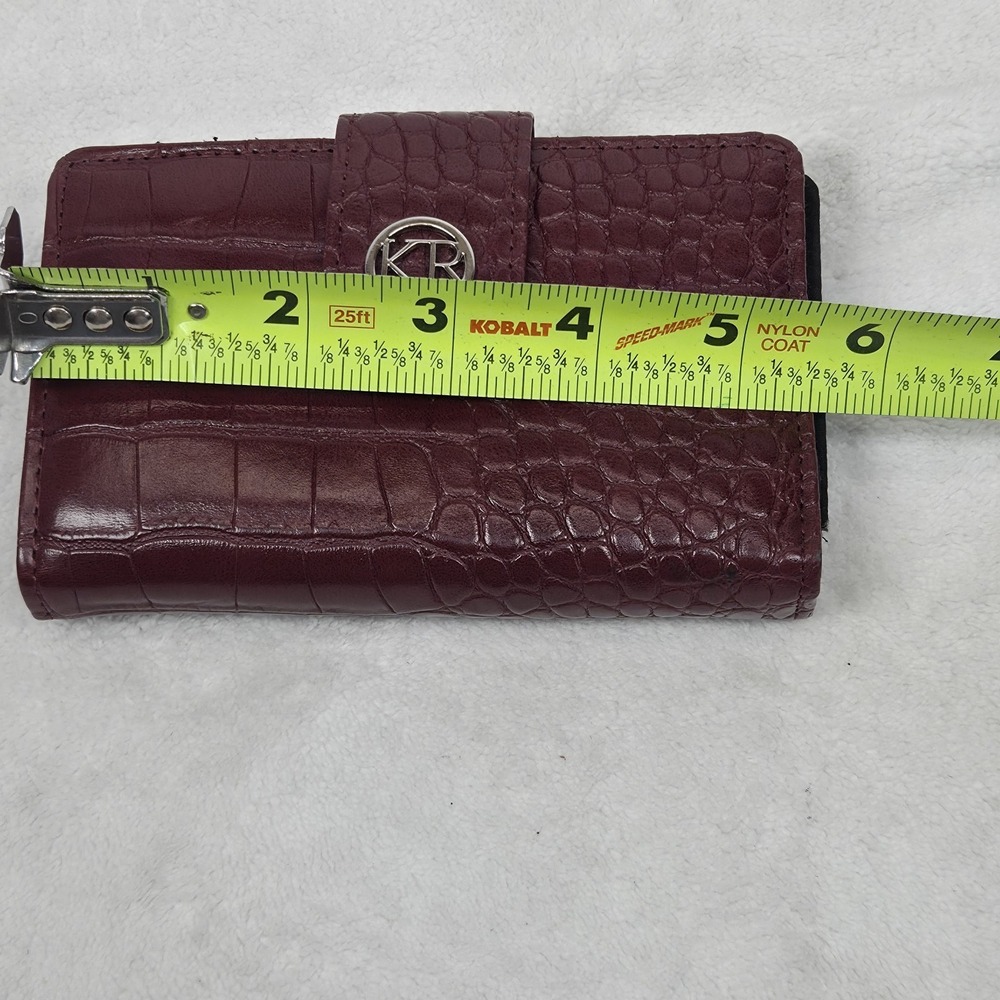 Kim Roger's Burgundy Croc Embossed Snap Close Wallet Bifold Organizer - Picture 11 of 11